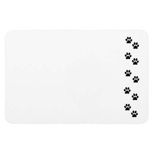 Paw Pattern Dog Paws Paw Prints Black and White Magnet