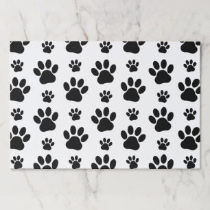 Paw Pattern, Dog Paws, Paw Prints, Black and White Paper Pad