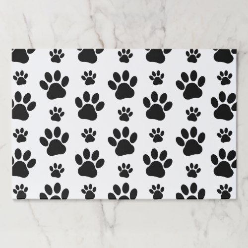 Paw Pattern Dog Paws Paw Prints Black and White Paper Pad