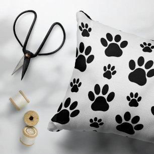 Paw Pattern, Dog Paws, Paw Prints, Black and White Pet Bed