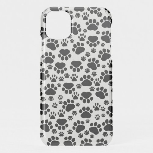 Paw Pattern Dog Paws Paw Prints Black and White iPhone 11 Case