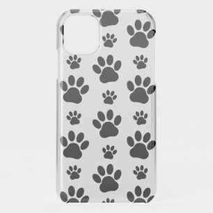 Paw Pattern, Dog Paws, Paw Prints, Black and White iPhone 11 Case