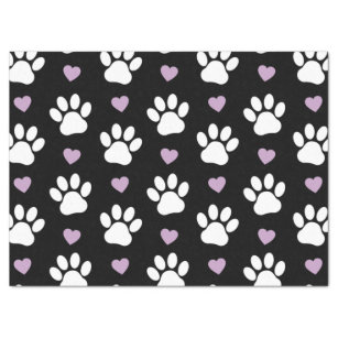 White Paw Print Tissue Paper