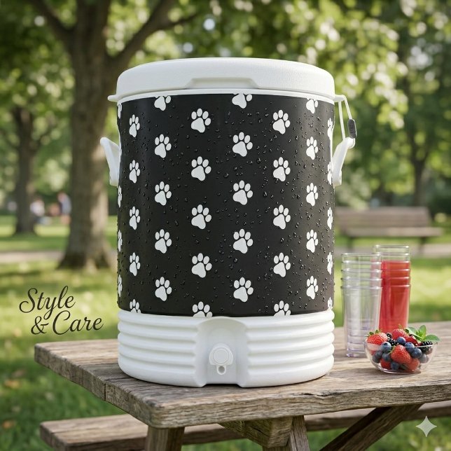 Paw Pattern Drink Cooler Pet Theme Design (Paw Pattern Drink Cooler Pet Theme Design)