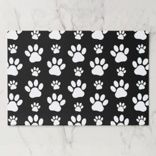 Paw Pattern, Paw Prints, Dog Paws, Black and White Paper Pad
