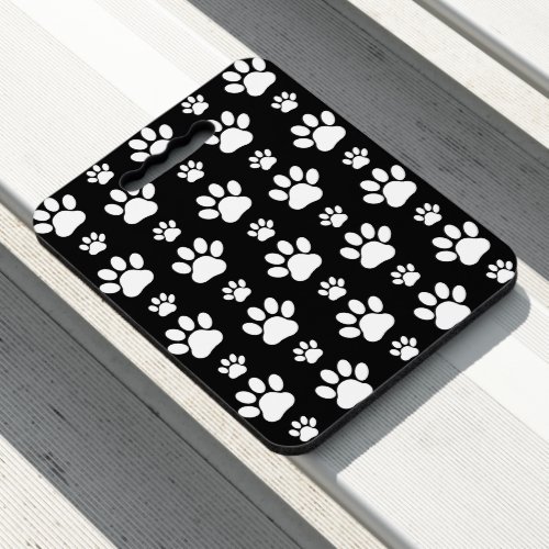 Paw Pattern Paw Prints Dog Paws Black and White Seat Cushion