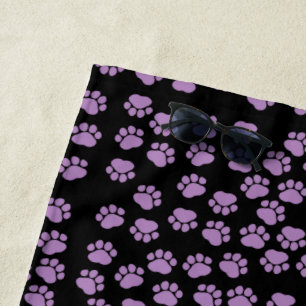 Paw Pattern, Purple Paws, Dog Paws, Animal Paws Beach Towel