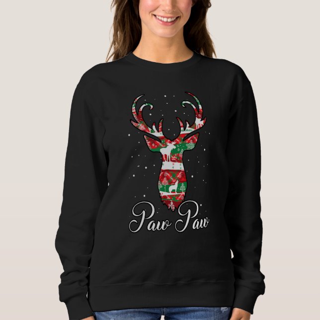 Paw Paw Reindeer Matching Family Pajama Xmas Sweatshirt (Front)