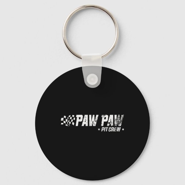 Paw Paw T Crew Race Car Birthday Family Racing  Keychain (Front)