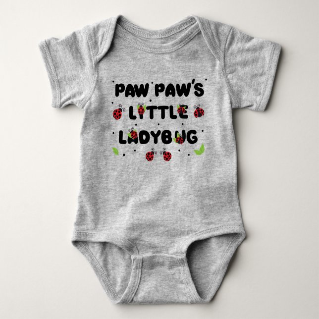 Paw Paw's Little Ladybug - Cute  Baby Bodysuit (Front)
