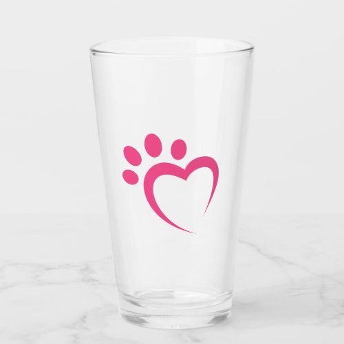 paw paws love heart icon glass