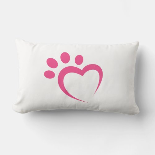 paw paws love heart icon lumbar pillow