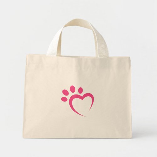 paw paws love heart icon mini tote bag