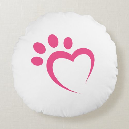 paw paws love heart icon round pillow