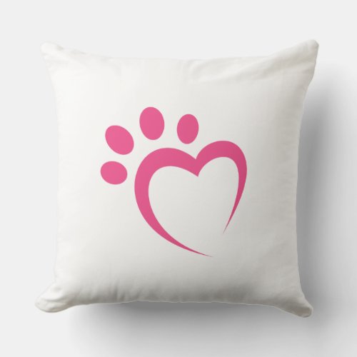 paw paws love heart icon throw pillow