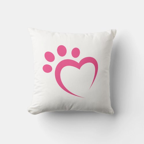 paw paws love heart icon throw pillow