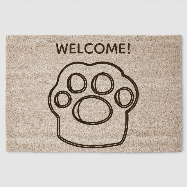 Paw Pet Dog Cat Fiber Doormat (Front)