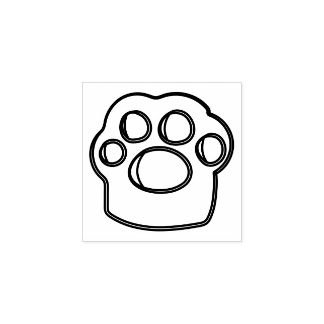 Paw Pet Dog Cat Sketch Logo Rubber Stamp (Imprint)