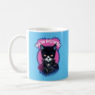 Paw Power Punk Cat Coffee Mug
