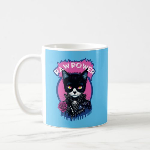 Paw Power Punk Cat Coffee Mug