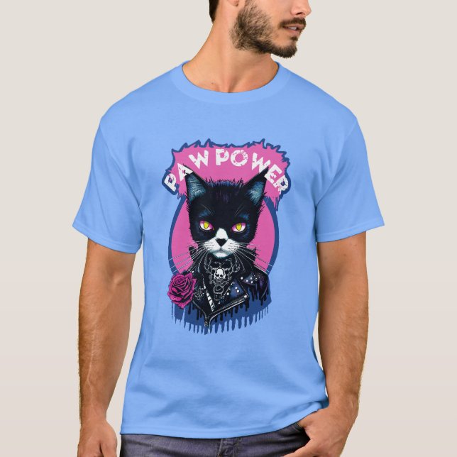 Paw Power Punk Cat T-Shirt (Front)