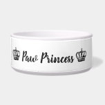 Paw Princess Food/Water Pet Bowl<br><div class="desc">Use this pet bowl for food or water. The beautiful crown "Paw Princess" design with bring out your pets inner royalty.</div>
