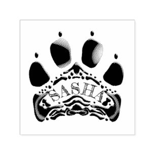 Paw Print 3-5 Letter Self-inking Stamp