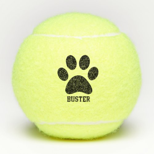 Paw Print Add Name Tennis Balls