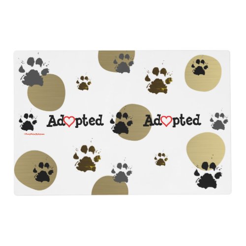 Paw Print Adopted Laminated Placemat