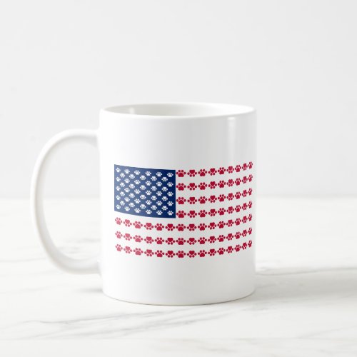 Paw Print American Flag Coffee Mug