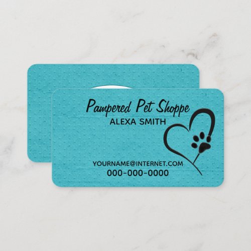Paw Print and Embossed Dots Business Card