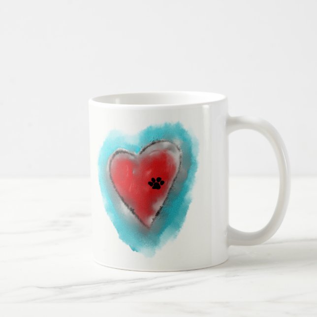 Paw Print and Heart Mug by Andy Mathis (Right)