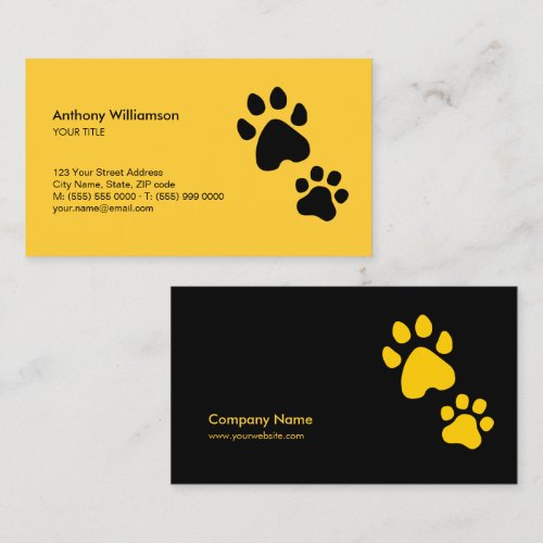 Paw Print Animal Care Pet Sitter business card