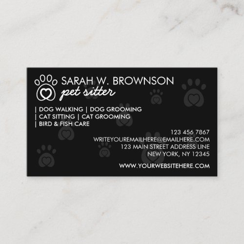 Paw Print Animal Care Pet Vet Business Card