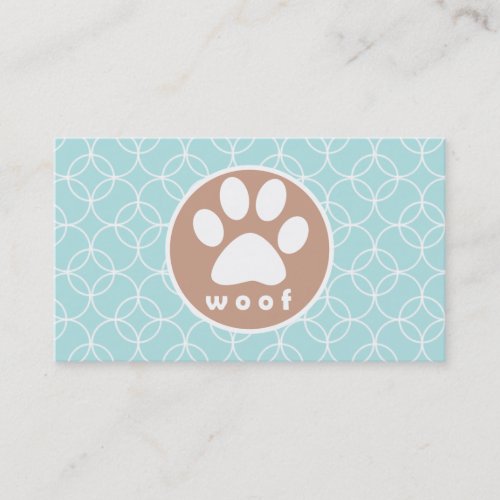 Paw Print Baby Blue Circles Business Card