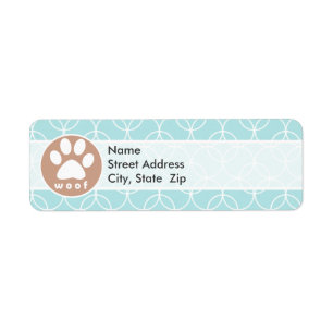 Paw Print; Baby Blue Circles Label