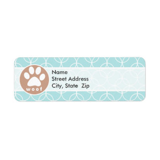 Paw Print; Baby Blue Circles Label