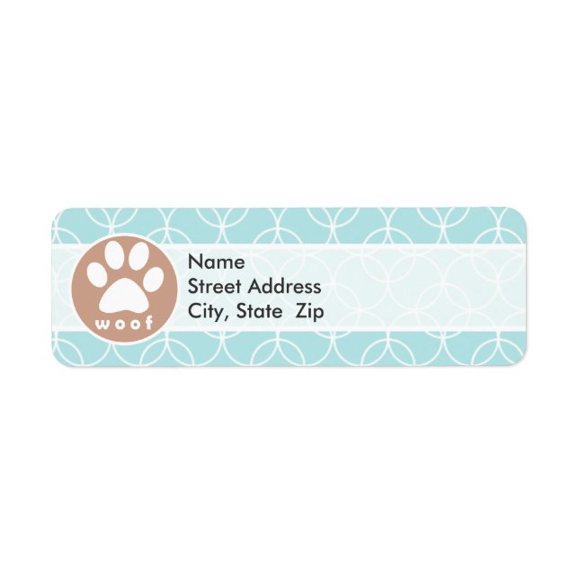Paw Print; Baby Blue Circles Label (Front)