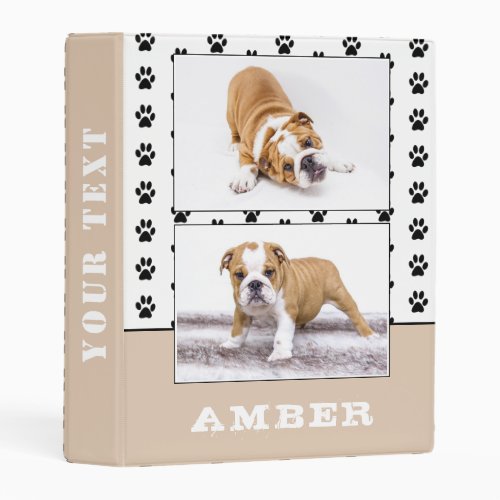 Paw Print Beige Pet Dog 2 Photo Album Mini Binder