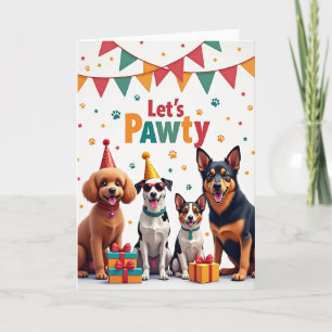 Paw Print Birthday Card