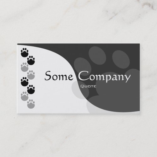 Paw Print (Black And White) Business Card Template