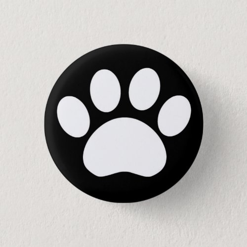 Paw Print Black Button