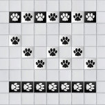 Paw Print black on white Ceramic Tile<br><div class="desc">#Black #PawPrint on white #Tile 👉For a white paw print on black,  copy&paste this URL:  https://www.zazzle.com/z/k7vf7cns?rf=238616437821221436</div>