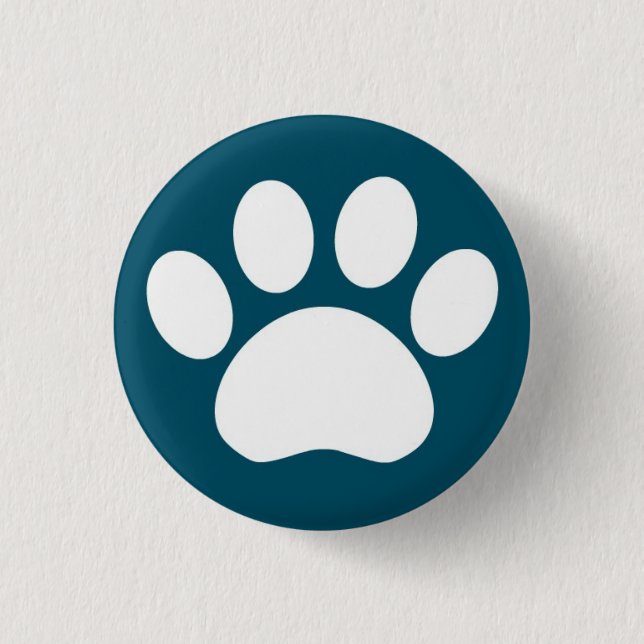 Paw Print: Blue Button (Front)