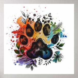 Paw Print Boho Watercolor