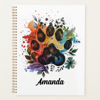 Paw Print Boho Watercolor Planner