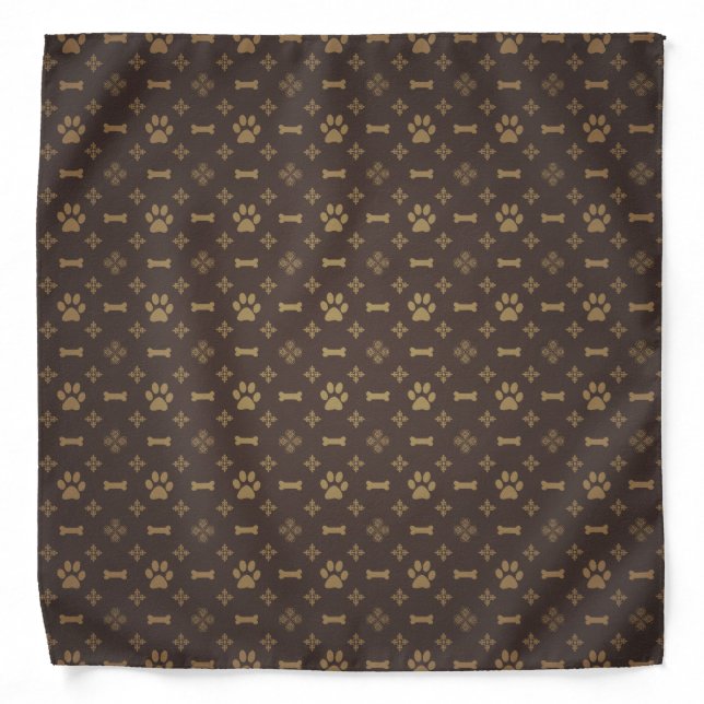 Paw Print & Bone Seamless Pattern Bandana (Front)