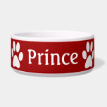 Paw Print Bowl<br><div class="desc">Paw prints with your pets name and a pink background that can be changed</div>