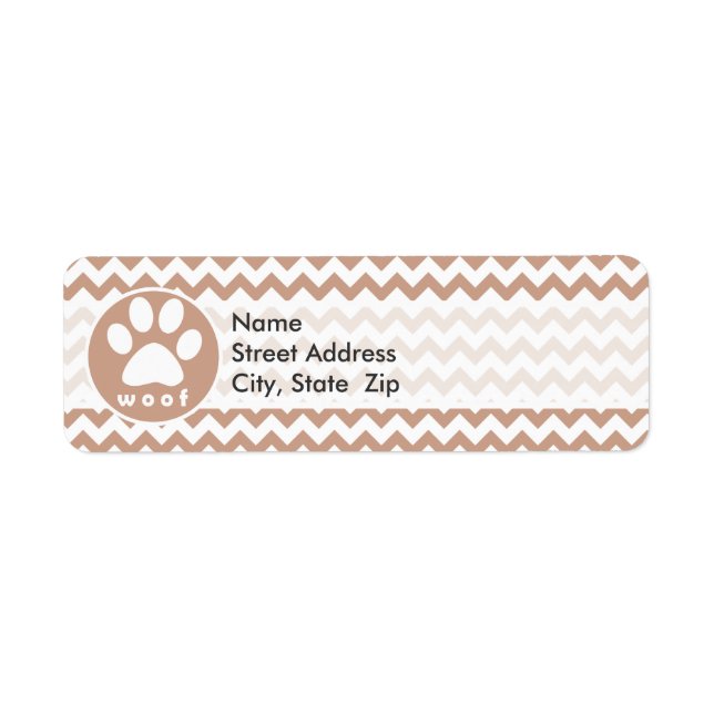 Paw Print; Brown Chevron Label (Front)