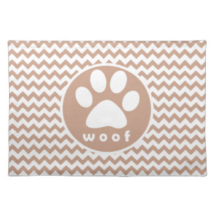 Paw Print; Brown Chevron Placemat